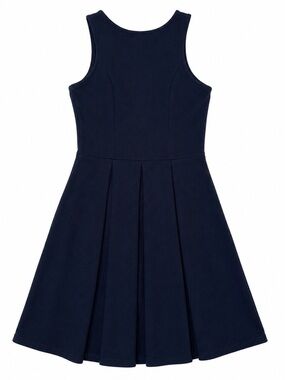 EZRA Classic Navy Sleeveless Pleated  Dress Size Small
